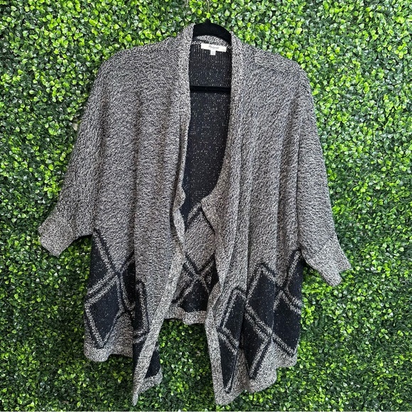 Madewell Gray and Black Cardigan with Draped Design - Picture 4 of 12